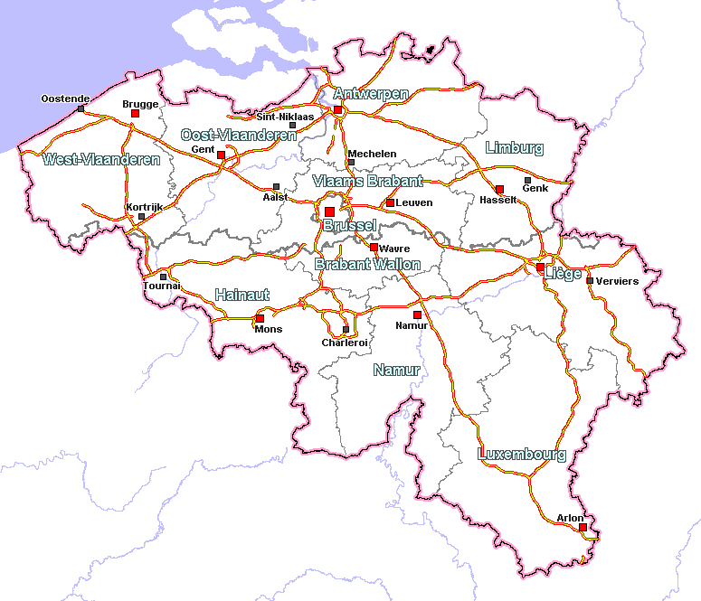 Carte de la Belgique